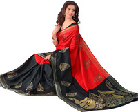 Kjs Printed Bollywood Art Silk Saree(Multicolor)