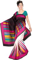 Khoobee Printed Fashion Poly Silk Saree(Multicolor, Pink)