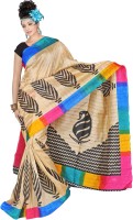 Kanheyas Printed Daily Wear Handloom Poly Silk Saree(Multicolor)