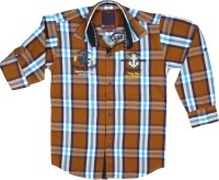 Kidzee Boys Checkered Casual Brown Shirt