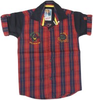 Kidzee Boys Self Design Casual Red Shirt