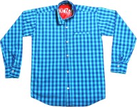 Kidzee Boys Self Design Casual Blue Shirt