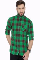 Fifty Two Men Checkered Casual Green Shirt