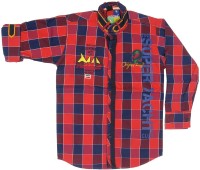 Kidzee Boys Self Design Casual Red Shirt