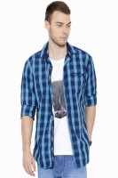 Fifty Two Men Checkered Casual Blue Shirt