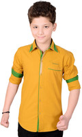 Anry Boys Solid Casual Yellow Shirt RS.349.00