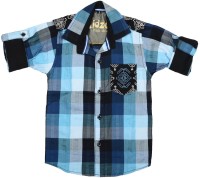 Kidzee Boys Checkered Casual Blue Shirt