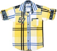 Kidzee Boys Checkered Casual Yellow Shirt