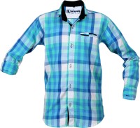 Kidzee Boys Self Design Casual Blue Shirt