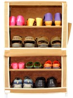 View CbeeSo Steel Collapsible Shoe Stand(Beige, 4 Shelves) Price Online(CbeeSo)