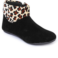 Do Bhai Leopard Boots(Black, Beige) RS.349.00