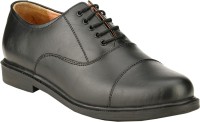 GAI Black Leather Formal Oxford Lace Up Shoes For Men(Black)