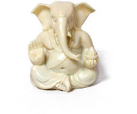 Advent Crafts Lord Ganesha Showpiece  -  2.5 cm(Stoneware, White) RS.395.00