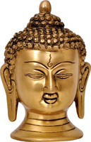Aesthetic Decors Brass Buddha Head Showpiece  -  12.7 cm(Brass, Gold) RS.1717.00