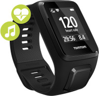 TomTom Spark 3 Cardio + Music GPS Fitness Smartwatch(Black Strap, Large)