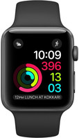 APPLE Watch Series 1 - 42 mm Space Grey Aluminium Case with Black Sport Band(Black Strap, Medium)