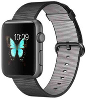 APPLE Watch 42 mm Space Gray Aluminium with Black Woven Nylon Strap(Black Strap, Medium)