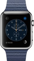 APPLE Watch 42 mm Stainless Steel Stainless Steel Case with Leather Loop - Large(Blue Strap, Large)
