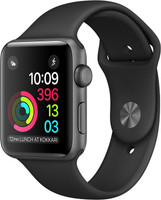 APPLE Watch Series 1 - 38 mm Space Gray Aluminium Case with Black Sport Band(Black Strap, Medium)