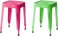 View The Attic Outdoor & Cafeteria Stool(Green, Pink) Furniture (The Attic)
