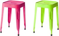View The Attic Outdoor & Cafeteria Stool(Green, Pink) Furniture (The Attic)