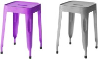 The Attic Outdoor & Cafeteria Stool(Grey, Purple)   Furniture  (The Attic)