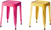 View The Attic Outdoor & Cafeteria Stool(Yellow, Pink) Furniture (The Attic)