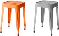View The Attic Outdoor & Cafeteria Stool(Grey, Orange) Furniture (The Attic)