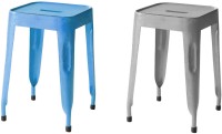 The Attic Outdoor & Cafeteria Stool(Grey, Blue)   Furniture  (The Attic)