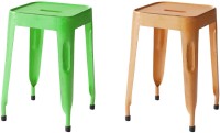 The Attic Outdoor & Cafeteria Stool(Brown, Green)   Furniture  (The Attic)
