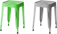 View The Attic Outdoor & Cafeteria Stool(Grey, Green) Furniture (The Attic)