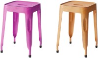 View The Attic Outdoor & Cafeteria Stool(Brown, Purple) Furniture (The Attic)