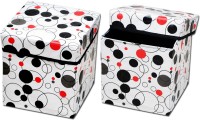 View The Intellect Bazaar Foldable Eye-Catching Pattern Storage Stool(White) Furniture