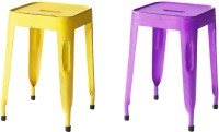View The Attic Outdoor & Cafeteria Stool(Purple, Yellow) Furniture (The Attic)