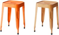 The Attic Outdoor & Cafeteria Stool(Brown, Orange)   Furniture  (The Attic)