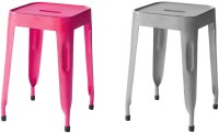The Attic Outdoor & Cafeteria Stool(Grey, Pink)   Furniture  (The Attic)