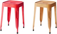 The Attic Outdoor & Cafeteria Stool(Brown, Red)   Furniture  (The Attic)