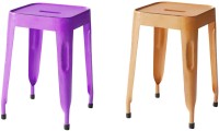 View The Attic Outdoor & Cafeteria Stool(Brown, Purple) Furniture (The Attic)