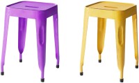 View The Attic Outdoor & Cafeteria Stool(Yellow, Purple) Furniture (The Attic)