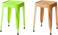 View The Attic Outdoor & Cafeteria Stool(Brown, Green) Furniture (The Attic)