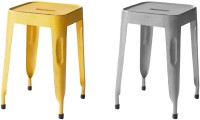 The Attic Outdoor & Cafeteria Stool(Grey, Yellow)   Furniture  (The Attic)