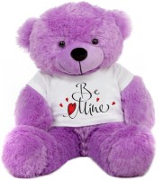Grab A Deal Big Teddy Bear wearing Be Mine T-shirt  - 24 Inch(Purple)