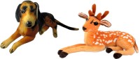 Alexus Deer And Sitting Dog  - 32 cm(Multicolor)