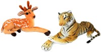 Alexus Brown Tiger And Deer  - 32 cm(Multicolor)
