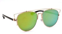 STACLE Over-sized Sunglasses(For Men & Women, Green)