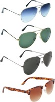 Zyaden Aviator, Round Sunglasses(For Men & Women, Blue, Green, Black, Brown)