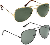 Abster Aviator Sunglasses(Green, Grey) RS.555.00