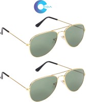 CRIBA Aviator Sunglasses(For Men & Women, Green)