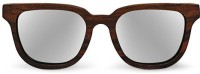 Tocca di Legno Rectangular Sunglasses(For Men, Silver)