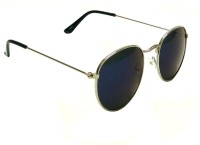 Mangal Brothers Round Sunglasses(For Men & Women, Blue)